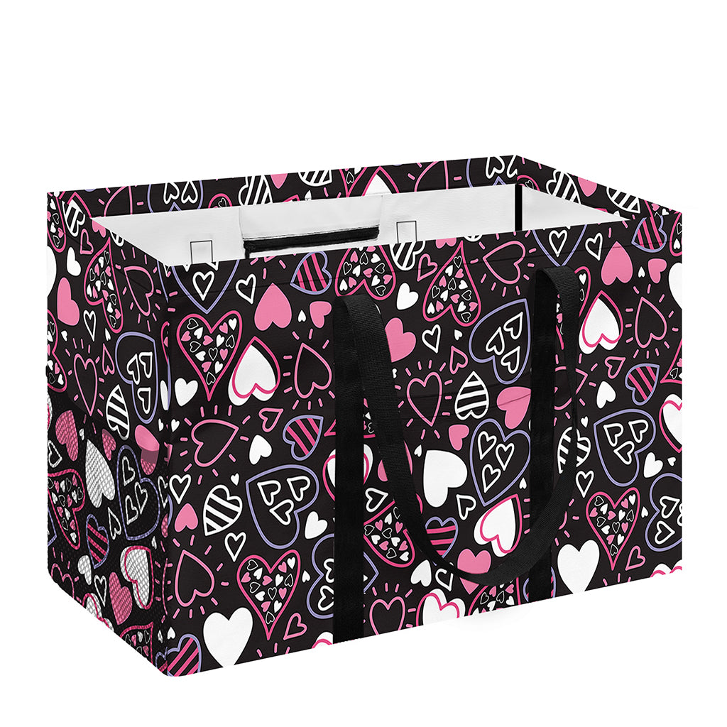 Cute Girly Heart Pattern Print Utility Tote Bag