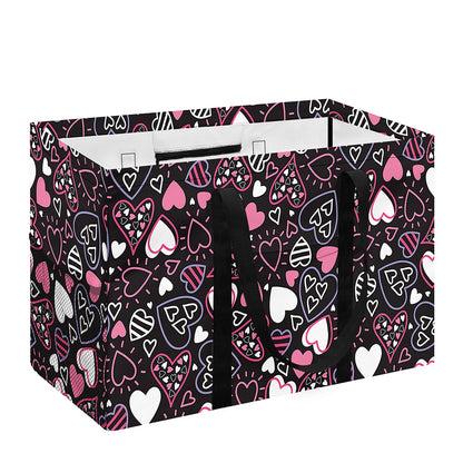Cute Girly Heart Pattern Print Utility Tote Bag