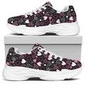 Cute Girly Heart Pattern Print White Chunky Shoes