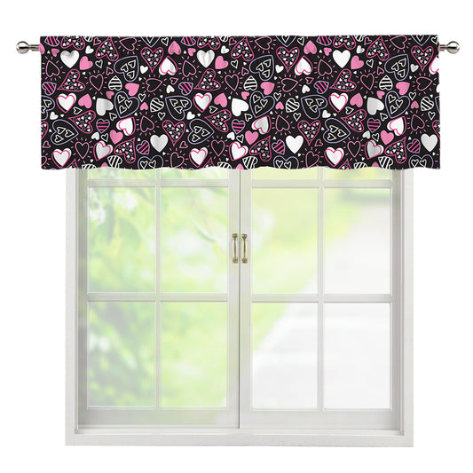 Cute Girly Heart Pattern Print Window Valance