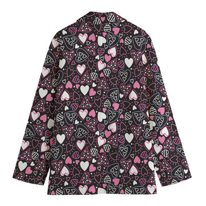 Cute Girly Heart Pattern Print Women's Blazer