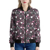 Cute Girly Heart Pattern Print Women's Bomber Jacket