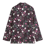 Cute Girly Heart Pattern Print Women's Cotton Blazer