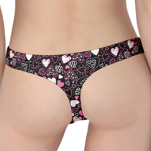 Cute Girly Heart Pattern Print Women's Thong