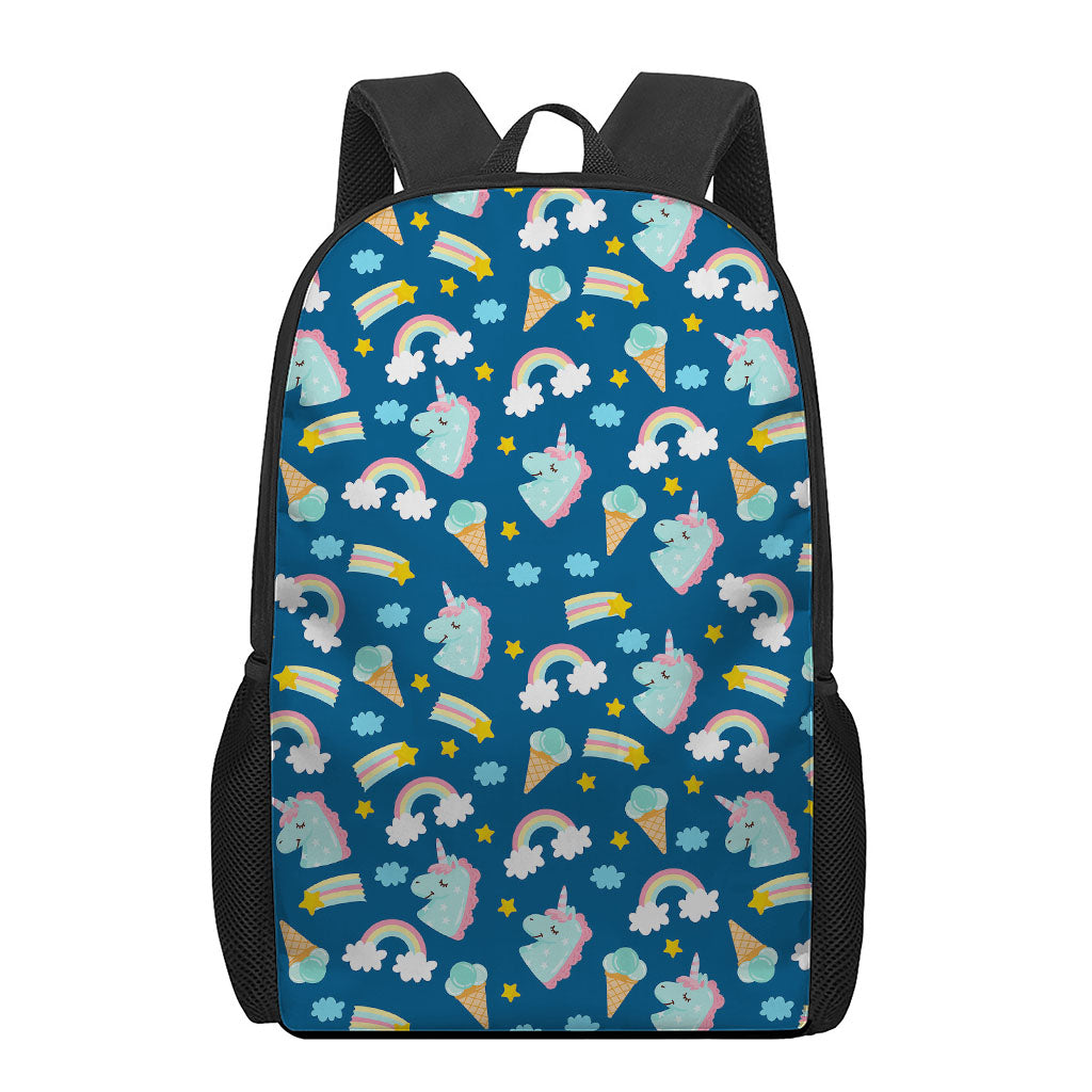Cute Girly Unicorn Pattern Print 17 Inch Backpack