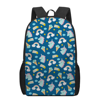 Cute Girly Unicorn Pattern Print 17 Inch Backpack