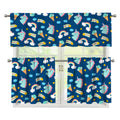 Cute Girly Unicorn Pattern Print 3 Piece Kitchen Curtains