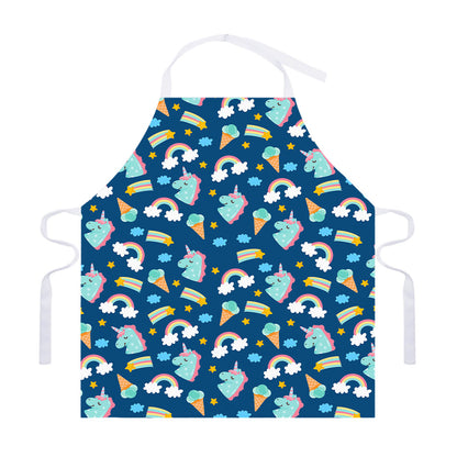 Cute Girly Unicorn Pattern Print Adjustable Apron