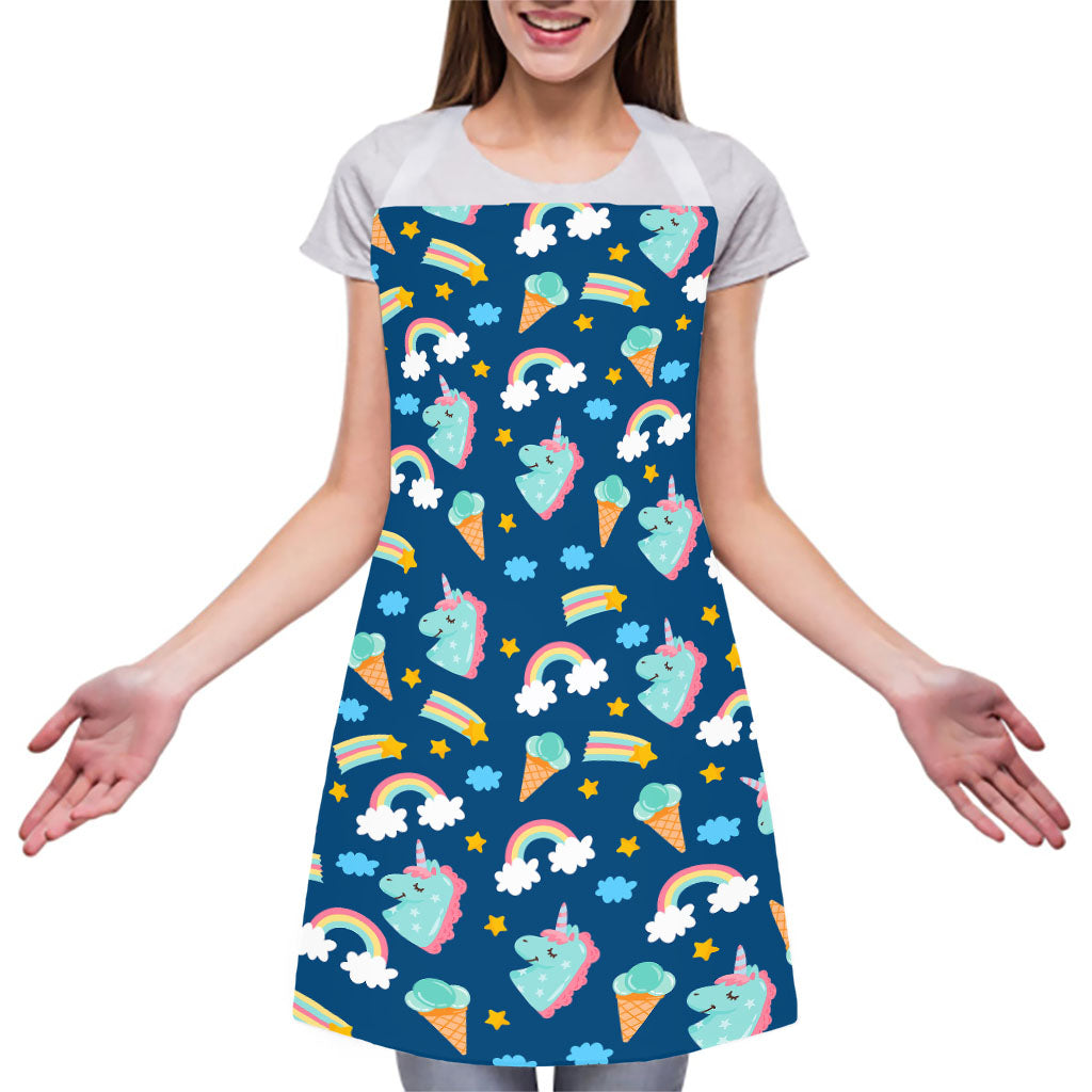Cute Girly Unicorn Pattern Print Adjustable Apron