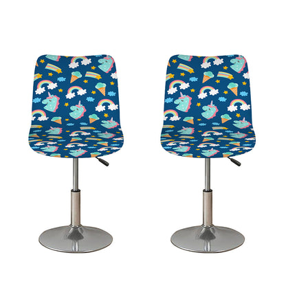 Cute Girly Unicorn Pattern Print Bar Stool Covers