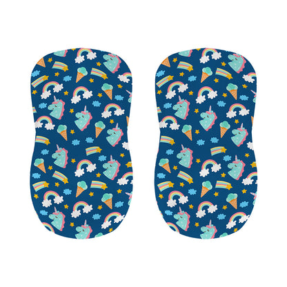 Cute Girly Unicorn Pattern Print Bar Stool Covers
