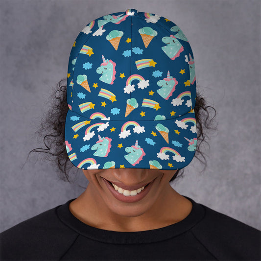 Cute Girly Unicorn Pattern Print Baseball Cap