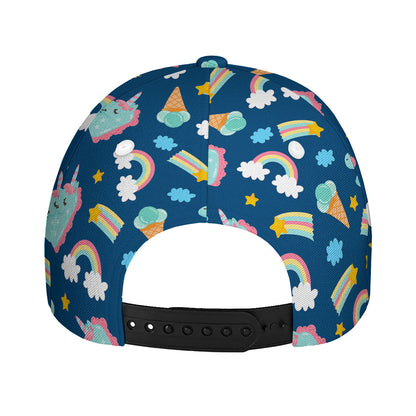 Cute Girly Unicorn Pattern Print Baseball Cap