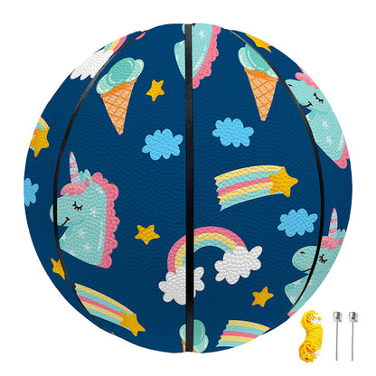 Cute Girly Unicorn Pattern Print Basketball