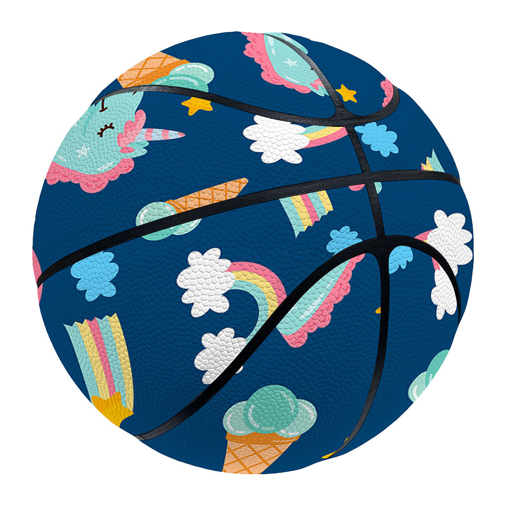 Cute Girly Unicorn Pattern Print Basketball