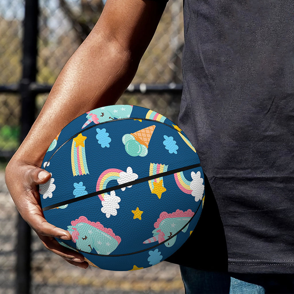 Cute Girly Unicorn Pattern Print Basketball
