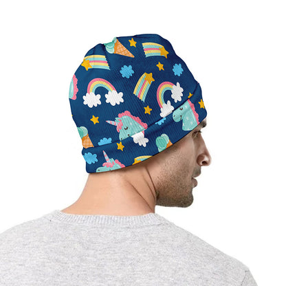 Cute Girly Unicorn Pattern Print Beanie