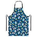 Cute Girly Unicorn Pattern Print Bib Apron With Pocket
