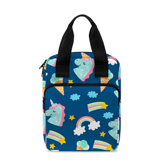 Cute Girly Unicorn Pattern Print Bible Tote Bag
