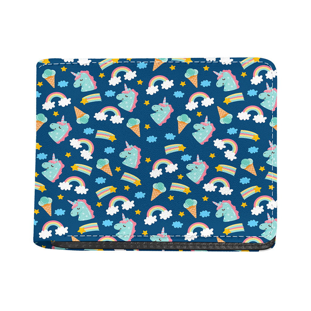 Cute Girly Unicorn Pattern Print Bifold Wallet