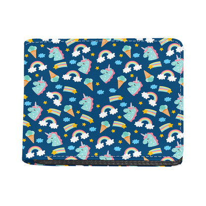 Cute Girly Unicorn Pattern Print Bifold Wallet