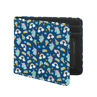 Cute Girly Unicorn Pattern Print Bifold Wallet