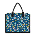Cute Girly Unicorn Pattern Print Canvas Tote Bag