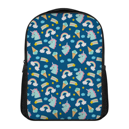 Cute Girly Unicorn Pattern Print Casual Backpack