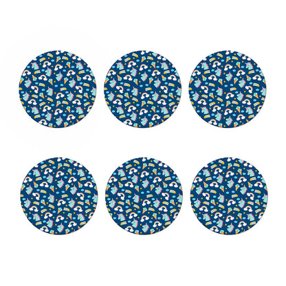 Cute Girly Unicorn Pattern Print Coaster Set