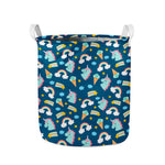 Cute Girly Unicorn Pattern Print Collapsible Laundry Basket