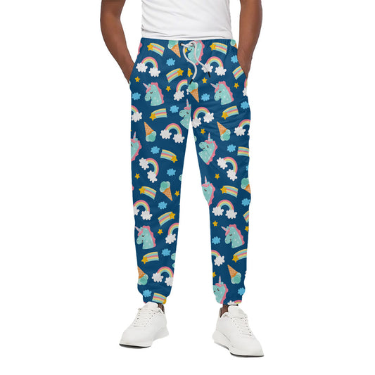 Cute Girly Unicorn Pattern Print Cotton Pants