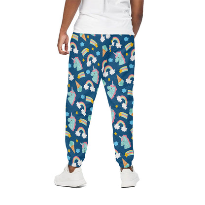 Cute Girly Unicorn Pattern Print Cotton Pants