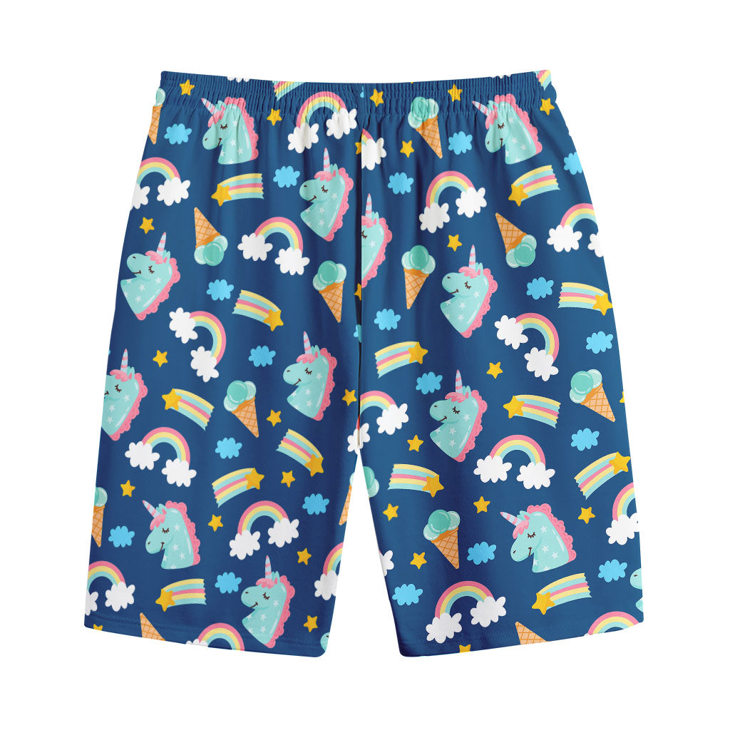 Cute Girly Unicorn Pattern Print Cotton Shorts