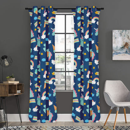Cute Girly Unicorn Pattern Print Curtain