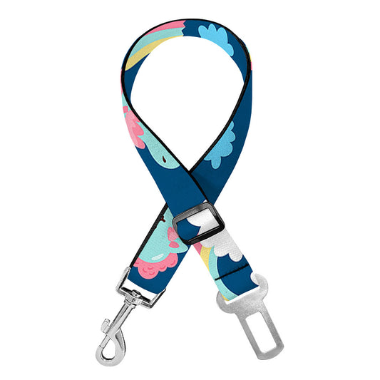 Cute Girly Unicorn Pattern Print Dog Seat Belt
