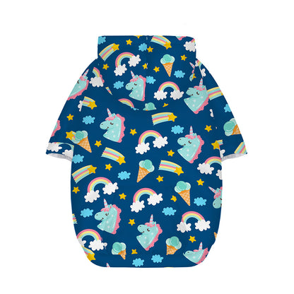 Cute Girly Unicorn Pattern Print Dog Zip Up Hoodie