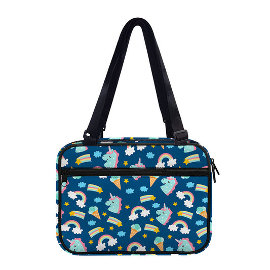 Cute Girly Unicorn Pattern Print Double Strap Bible Bag