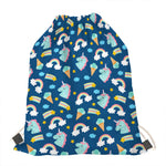 Cute Girly Unicorn Pattern Print Drawstring Bag