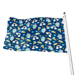 Cute Girly Unicorn Pattern Print Flag