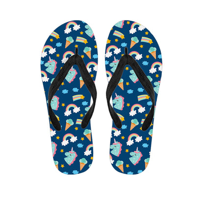 Cute Girly Unicorn Pattern Print Flip Flops