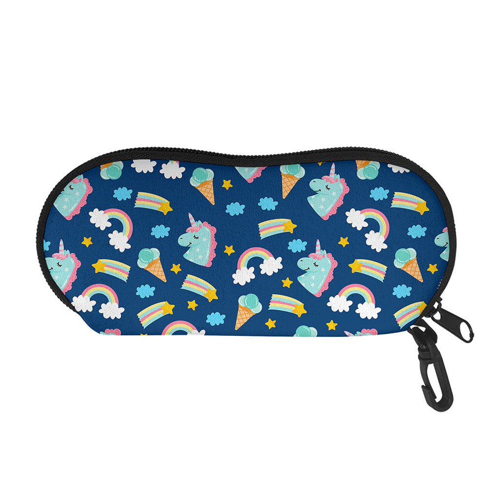 Cute Girly Unicorn Pattern Print Glasses Case