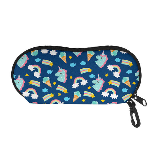 Cute Girly Unicorn Pattern Print Glasses Case