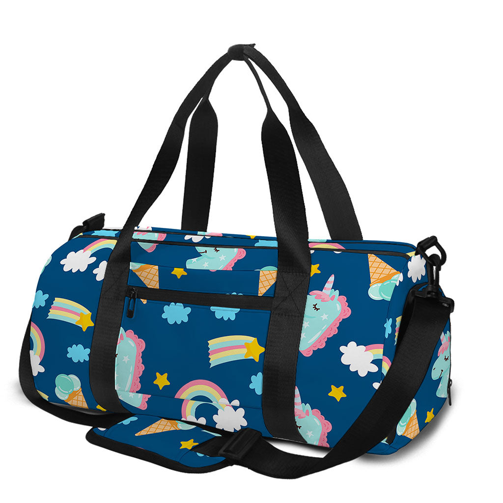 Cute Girly Unicorn Pattern Print Gym Bag