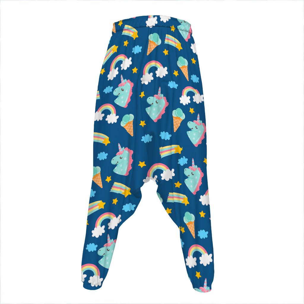 Cute Girly Unicorn Pattern Print Hammer Pants