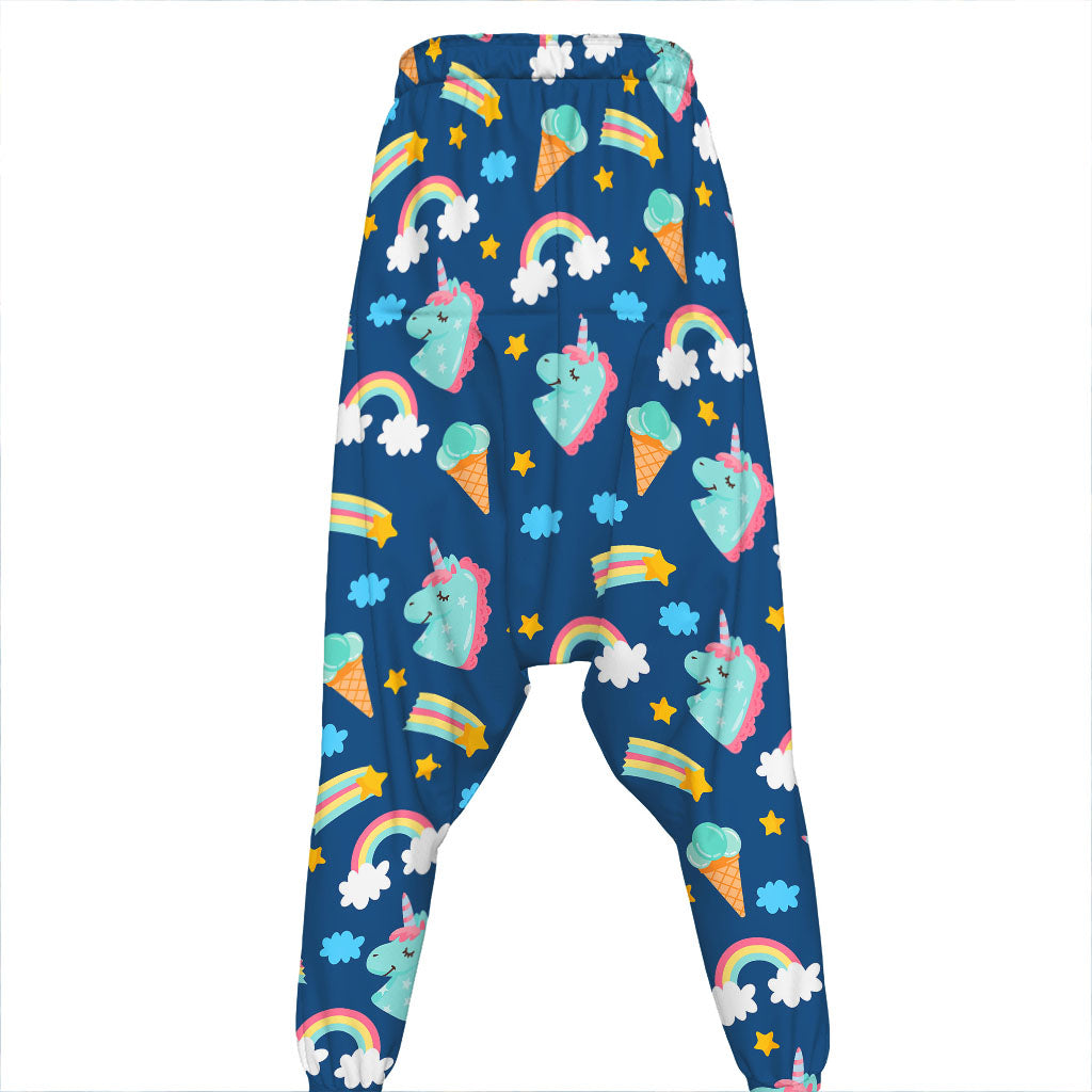 Cute Girly Unicorn Pattern Print Hammer Pants