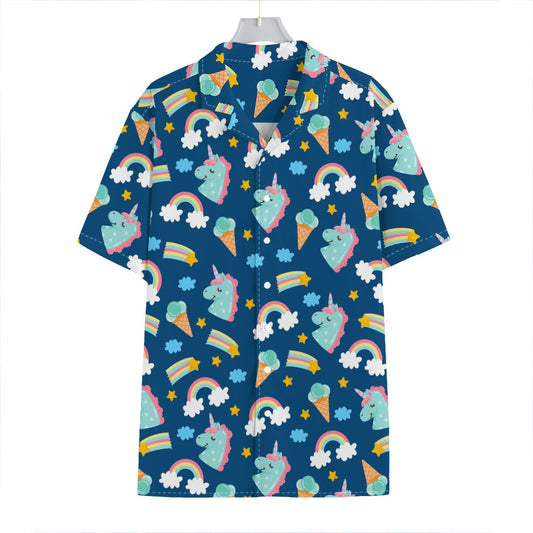 Cute Girly Unicorn Pattern Print Hawaiian Shirt