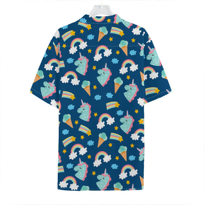 Cute Girly Unicorn Pattern Print Hawaiian Shirt