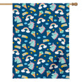 Cute Girly Unicorn Pattern Print House Flag