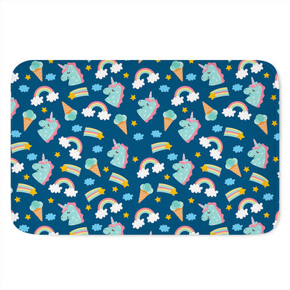 Cute Girly Unicorn Pattern Print Indoor Door Mat