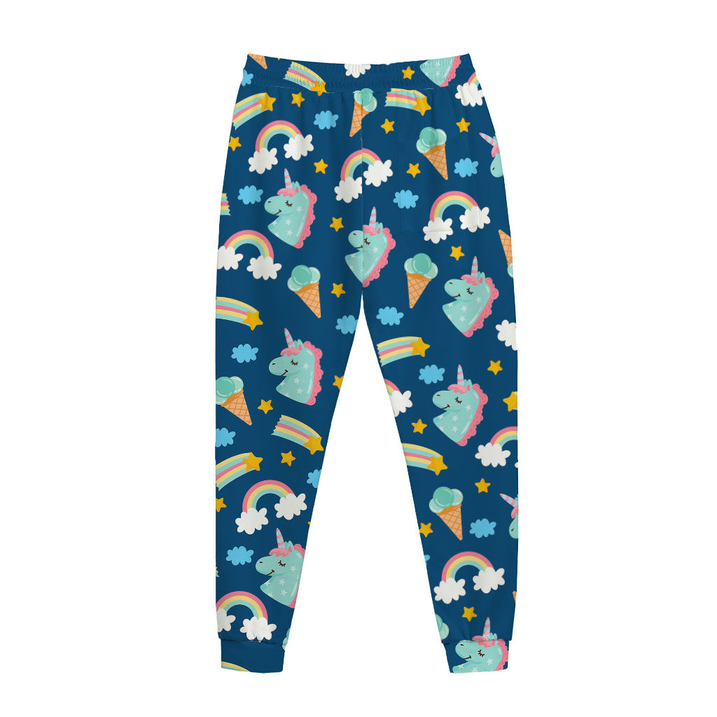 Cute Girly Unicorn Pattern Print Jogger Pants